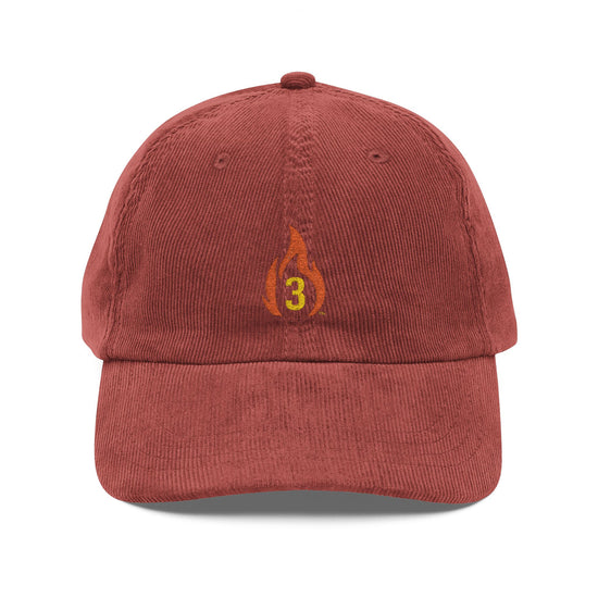 Corduroy Embroidered Cap — Flame &