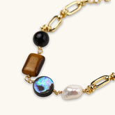 Gold chain bracelet with tiger&