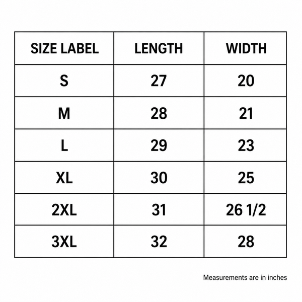 Unisex Daniel Three Flame Cross Heavyweight Hoodie – Black Size Guide