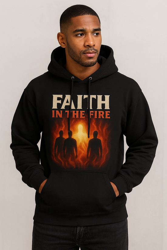 Faith in the Fire Hoodie | Daniel 3 | Christian Streetwear | Shadrach Meshach Abednego | Bible Quote Hoodie